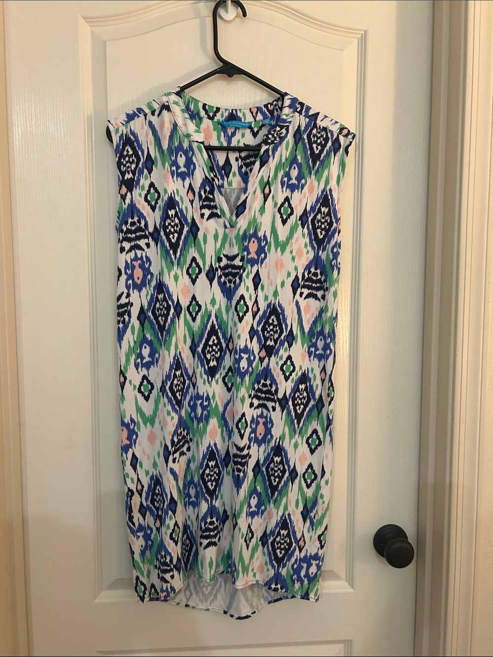 Sleeveless Printed Dress Blue & Green